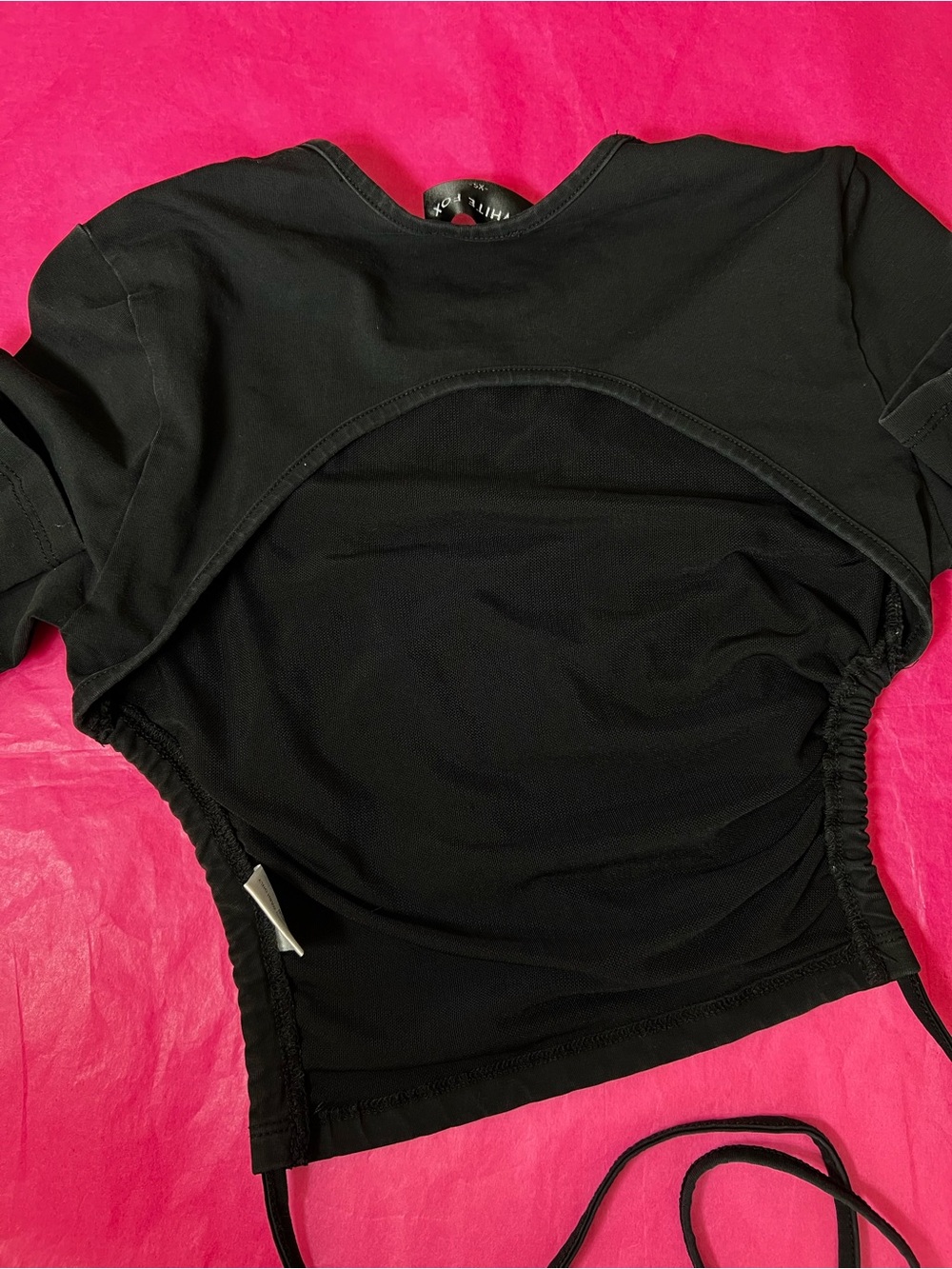 White Fox Boutique Open Back, Black Cutout Crop Top
